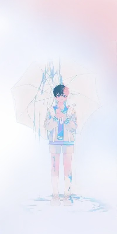 打伞男孩